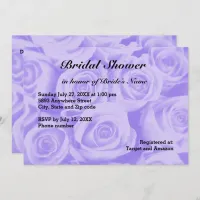 Light Blue Rose Background Bridal Shower Invite