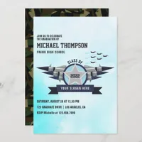 Airforce themed Graduation Party Invitation