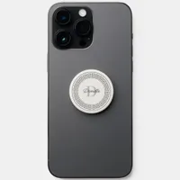  Monogram Modern Elegant Script Greek Meander PopSocket