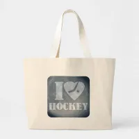 Ice Hockey Love Large Tote Bag