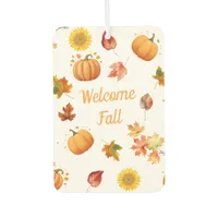 Watercolor Fall Leaves and Pumpkins Air Freshener