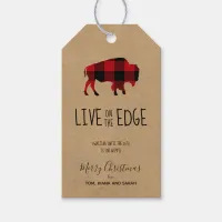On the Edge Buffalo Black & Red Plaid/Kraft ID602 Gift Tags