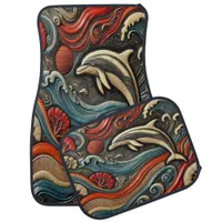 Colorful Dolphin Relief Design Car Floor Mat