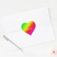 Diagonal Rainbow Gradient Red to Green Heart Sticker