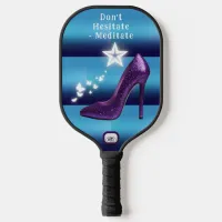 Purple Glitter High Heel Shoe on Blue Gradient | Pickleball Paddle