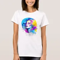 Beautiful Watercolor Woman Abstract T-Shirt