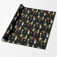 Fun Alcoholic Drinks Party Birthday Wrapping Paper