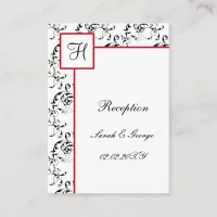 Red Black Damask Wedding Invitations