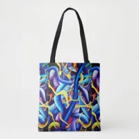 Contemporary Blue Abstract - Depth Illusion Tote Bag