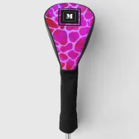 Purple and Pink Leopard Print Monogram  Golf Head Cover