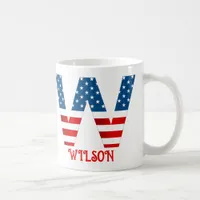 4th Of July Monogram Personalized Coffee Mug