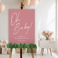 Rustic Dusty Rose Oh Baby Baby Shower Welcome Foam Board