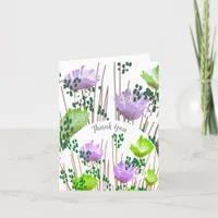 Abstract Floral Botanical Thank You Card