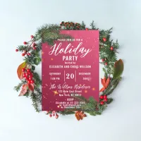 Elegant Red Christmas Holiday Party Invitation