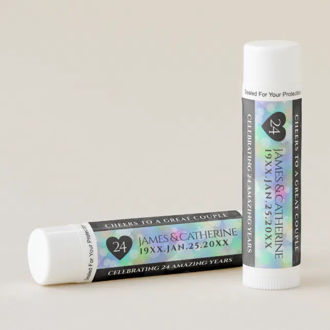 Elegant 24th Opal Wedding Anniversary Celebration Lip Balm