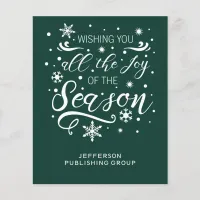 Budget Green White Modern Business Holiday Card