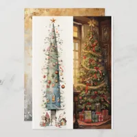 Promotional Bookmarks Whimsical Christmas Trees on Holiday Card