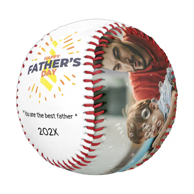 Happy Father's Day Custom Family Photos Best dad Baseball
