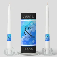 Elegant 41st Blue Topaz Wedding Anniversary Unity Candle Set