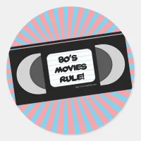 Eighties Movies Rule Classic Round Sticker