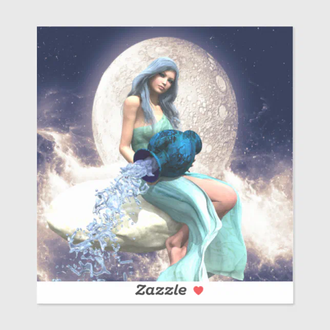 Aquarius – Woman Pouring Water From a Jug Sticker