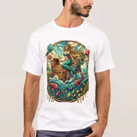 Mermaid sitting on a rock with a open treasured  T-Shirt