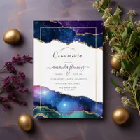 Galaxy Agate Quincea&#241;era  Foil Invitation