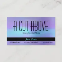 Aqua Purple Abstract Beauty Salon Appointment Card