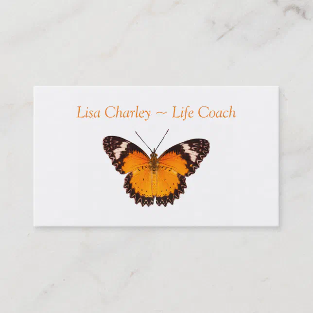 Orange Butterfly Life Coach Business Card