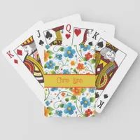 Mod Abstract Flower Theme with Bright Colors Poker Cards