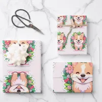 Cute Little Small Puppy Dog Wrapping Paper Sheets