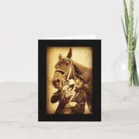 Vintage Woman and Horse Birthday Card