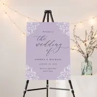 Elegant Lavender Wedding Welcome Sign Vintage