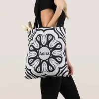 Crisp Black and White Abstract Design  Tote Bag