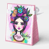 Pink Girl Happy Birthday Favor Box