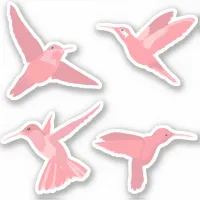 Wedding Blush Pink Hummingbirds Pack Sticker