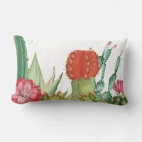 Cactus Brights Floral Lumbar Throw Pillow