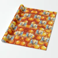 Honey bee and Honeycomb Baby Shower  Wrapping Paper