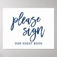 Wedding Sign "Please Sign" Typography | Navy Blue