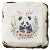 Panda Bear in Flowers Girl's It's a Girl Brownie