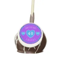 Purple White Blue Geometric Pattern 40th Birthday  Cake Pops