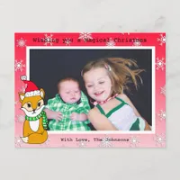 Christmas Fox Cute Personalized Photo Card