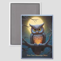 Mystical Blue Owl Magnet