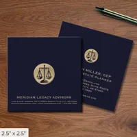 Square Legal Justice Scale Logo Square Business Card