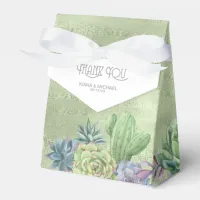 Succulents and Sparkle Wedding Green ID515 Favor Boxes