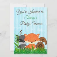 Woodland Creatures Baby Shower Invitation