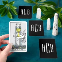 Simple Black and White Three Letter Monogram Tarot Cards