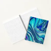 Elegant Aquamarine Paua Rainbow Shell Inspired Notebook