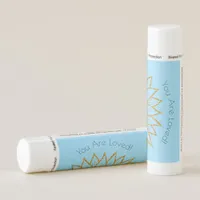 Gold Glitter Sunflower Blue Mother's Day Lip Balm