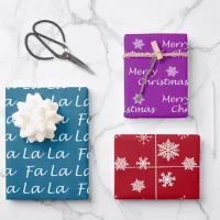 Elegant Modern Christmas Fa La La La  Wrapping Paper Sheets
